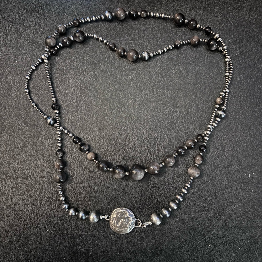 Bloodmilk Dark Side of the Moon in Silver Sheen Obsidian Strand